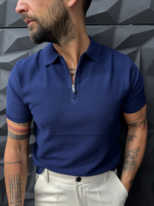 Polo in filo con zip
