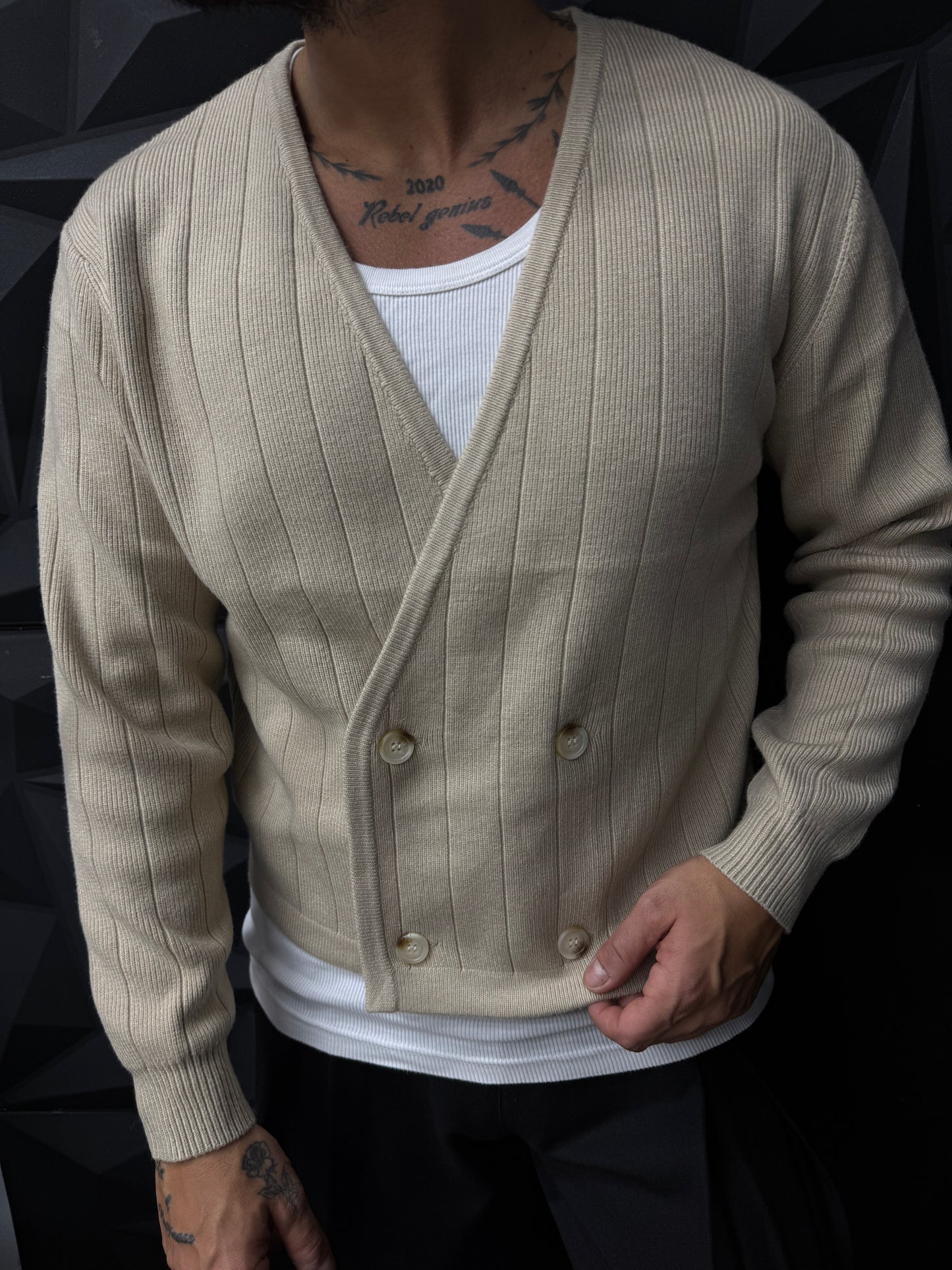 Cardigan rigato