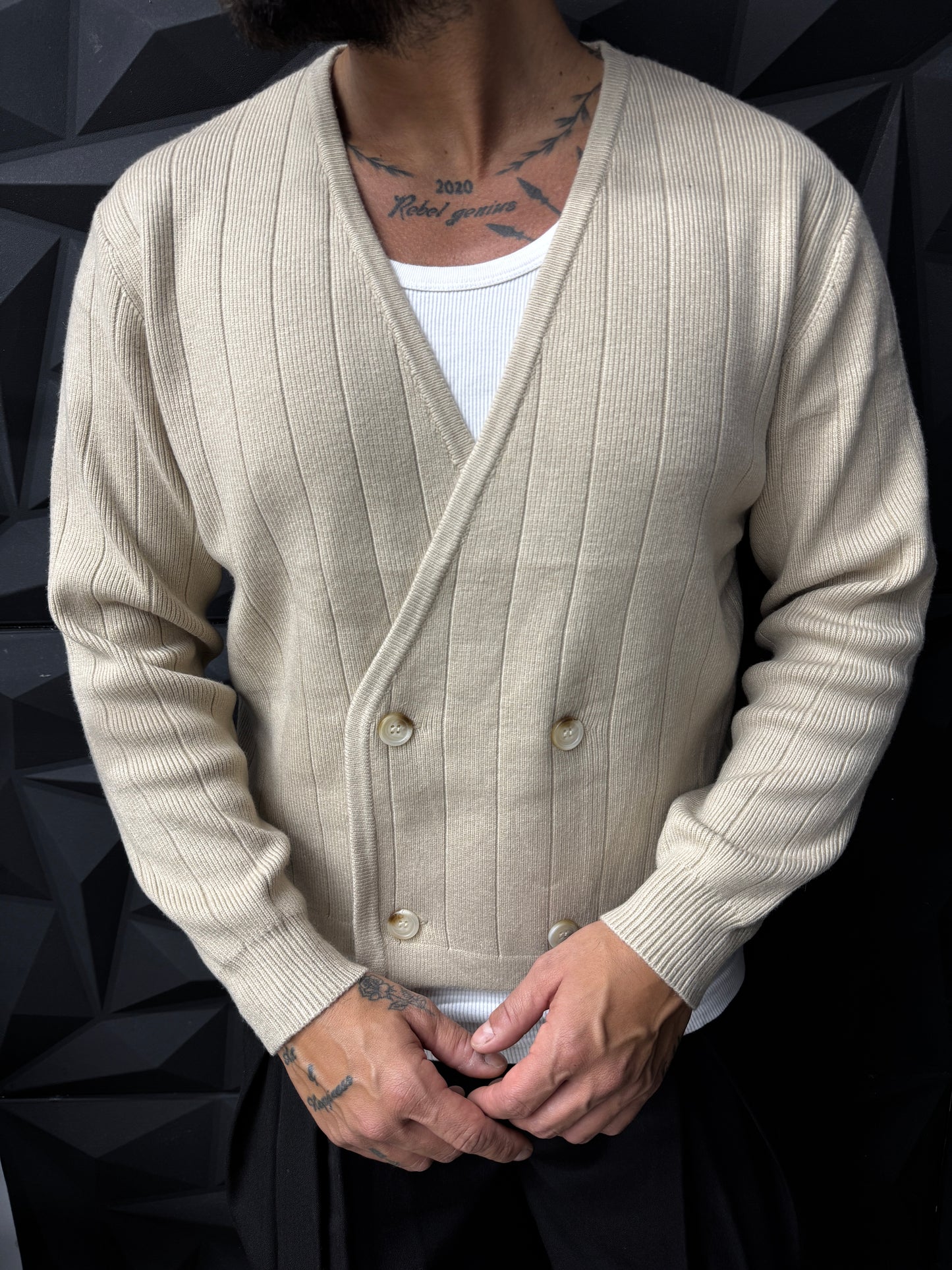 Cardigan rigato